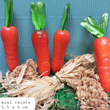 2.5 x 6 cm vetrina Pasquali fai da te decorazioni per coniglietti mini carote verdura finta artificiale