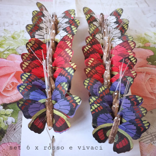 rosso blu colori vivaci Farfalle decorative pasquali fai da te casa e giardino composizioni fiori matrimonio vetrine stand fiere fotografo teatro ambientazione