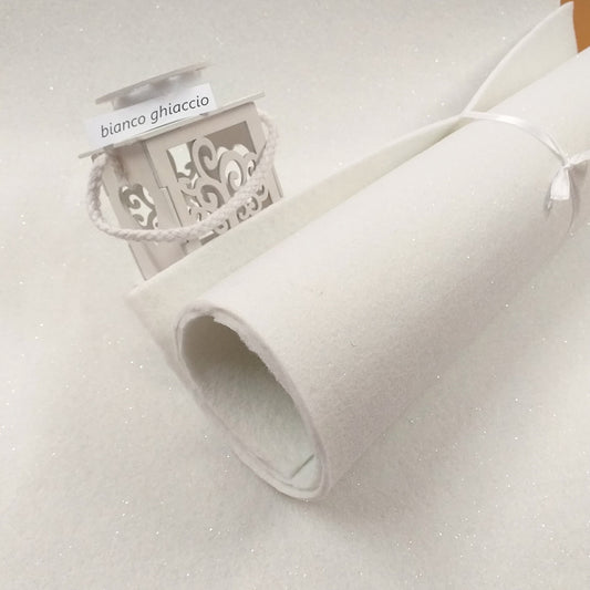 bianco ghiaccio feltro glitterato con brillantini spessore rigido duro 3 mm adatto per fai da te lanterne con fustella fiori decorazioni addobbi pasqua natale