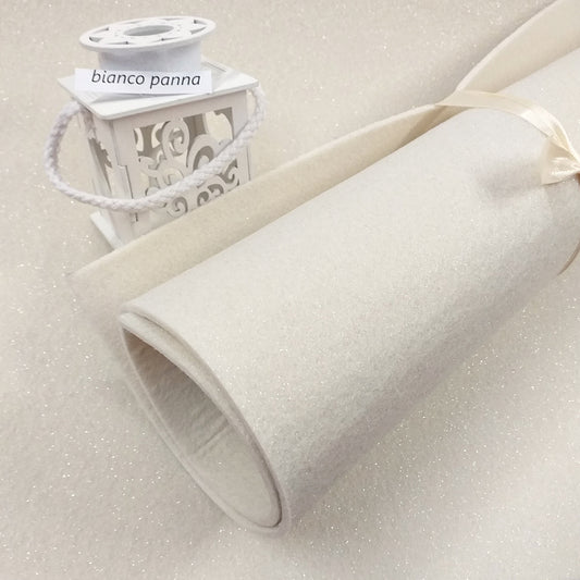 bianco panna feltro glitterato con brillantini spessore rigido duro 3 mm adatto per fai da te lanterne con fustella fiori decorazioni addobbi pasqua natale