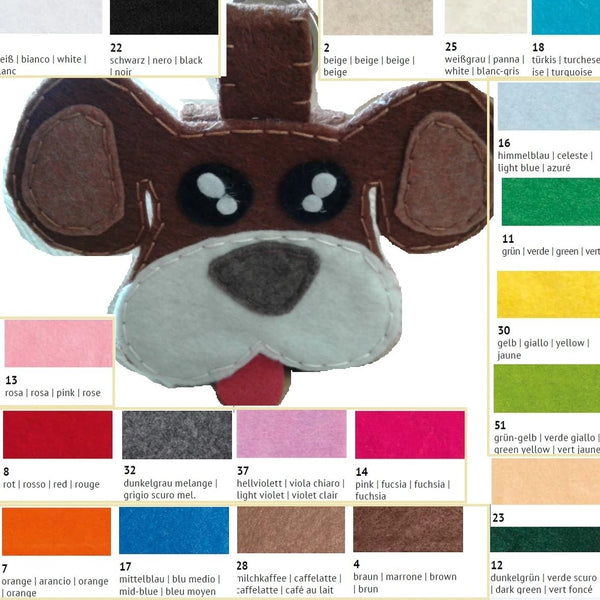 colori Pasqua pannolenci di feltro 1 mm morbido tinta unita per creazioni cagnolino