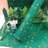 verde scuro stelline glitter dorate brillantini fantasia pannolenci feltro morbido stampato natalizio uso per decorazioni fuoriporta Natale lavoretti creativi bambole cerbiatto