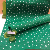 stelle stelline verde bianco pannolenci stampato natalizio feltro morbido fantasia uso creazioni addobbi albero Natale decorazioni vetrinistica bambole gnomi