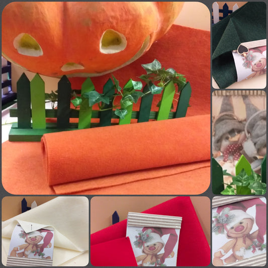 Moddy colori Natale feltro modellabile Renkalik stoffa tessuto termoformabile per tecnica stampi fiori centrotavola composizioni floreali cappello bambola pupazzo pinguino ginger