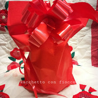 festa della mamma kit confezione regalo san valentino sacchetto busta colore rosso fiocco coccarda fai da te clips mollettina legno