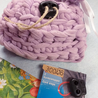 fermanodo blocca cordoncino fermacavo fermacorda plastica nera con molla a 2 fori per cordini elastici di zaini borse giacche pantaloni
