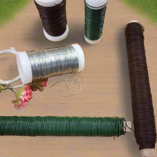 fili di ferro fioristi 0.35 mm marrone verde platino 0.65 mm e 0.40 mm zincato morbido stafil marianne hobby per fai da te fiori fommy gomma crepla perline velluto pannolenci lavori creativi alberi bonsai composizioni floreali