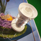 0.60 mm filo colore argento uso creazioni fiori perline bigiotteria gioielli collane bijoux composizioni fioristi hobby creativi