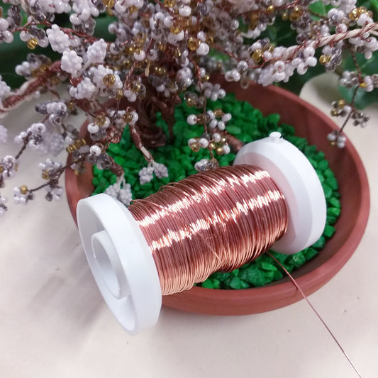 rotolo filo di rame sottile 025 mm per bigiotteria bonsai alberello pianta natalizia di perline tecnica wire uncinetto creazione gioielli bijoux