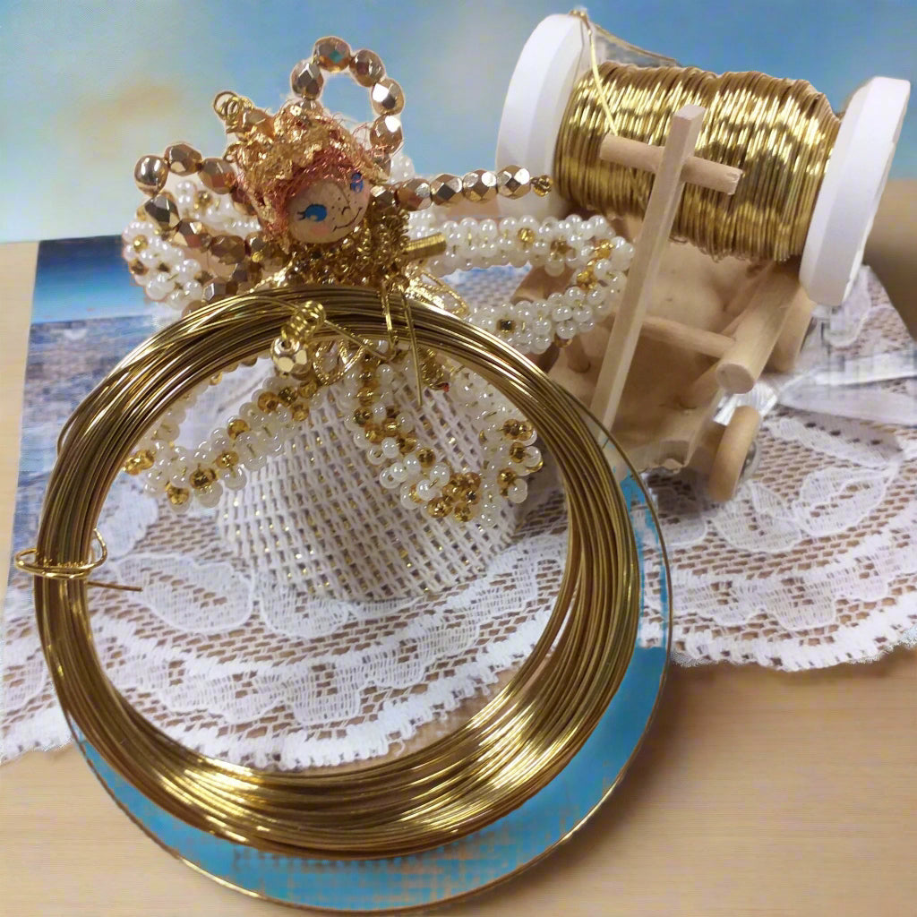 idea fai da te angioletto perline filo dorato ottone Stafil Marianne hobby uso creare fiori alberi hobby creativi lavoretti bonsai hobbistica floral wire perle