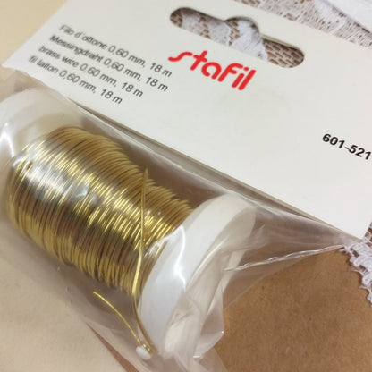 0.60 mm 18 metri filo dorato ottone Stafil Marianne hobby uso creare fiori alberi hobby creativi lavoretti perline bonsai hobbistica floral wire perle