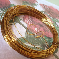 rondella filo dorato ottone 0.60 mm uso creare fiori hobby creativi lavoretti perline bonsai hobbistica floral wire