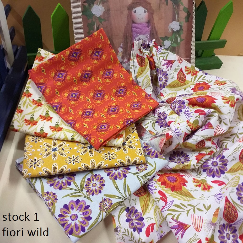 stock 1 fiori wild assortimento flower fantasia di stoffe cotonine tessuti scampoli uso cucito creativo bambole di pezza fiocchi nascita hobbistica vetrinistica
