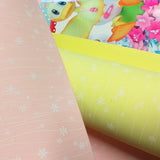 fiorellini giallo rosa pastello fantasia gomma crepla stampata fommy 2 mm con disegno eva foam mousse carta modellabile termica uso decorazioni pasquali addobbi vetrinistica fiori bambole di pulcini