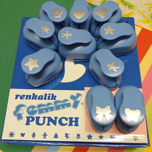 fommy punch renkalik scrapbooking punzoni perforatori gomma crepla carta eva fustelle manuali con leva uso creare fiori fustellati angioletti farfalla natale stella