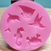 stampi per polvere di ceramica gesso formine mare animaletti delfino pesce cavalluccio granchio stella marina per paste polimeriche fimo cernit sapone cera