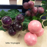 lotto 16 prugne susine plastica miniatura frutta finta artificiale decorativa vendita online per addobbi Natale bomboniere composizioni floreali pasquali