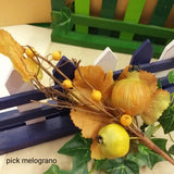 pick melograno foglie stelo gambo frutta finta artificiale decorativa per centrotavola composizioni pasqua addobbi natale