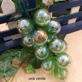 uva vetro verde tipo murano grappolo frutta finta artificiale decorativa per centrotavola composizioni pasqua addobbi natale