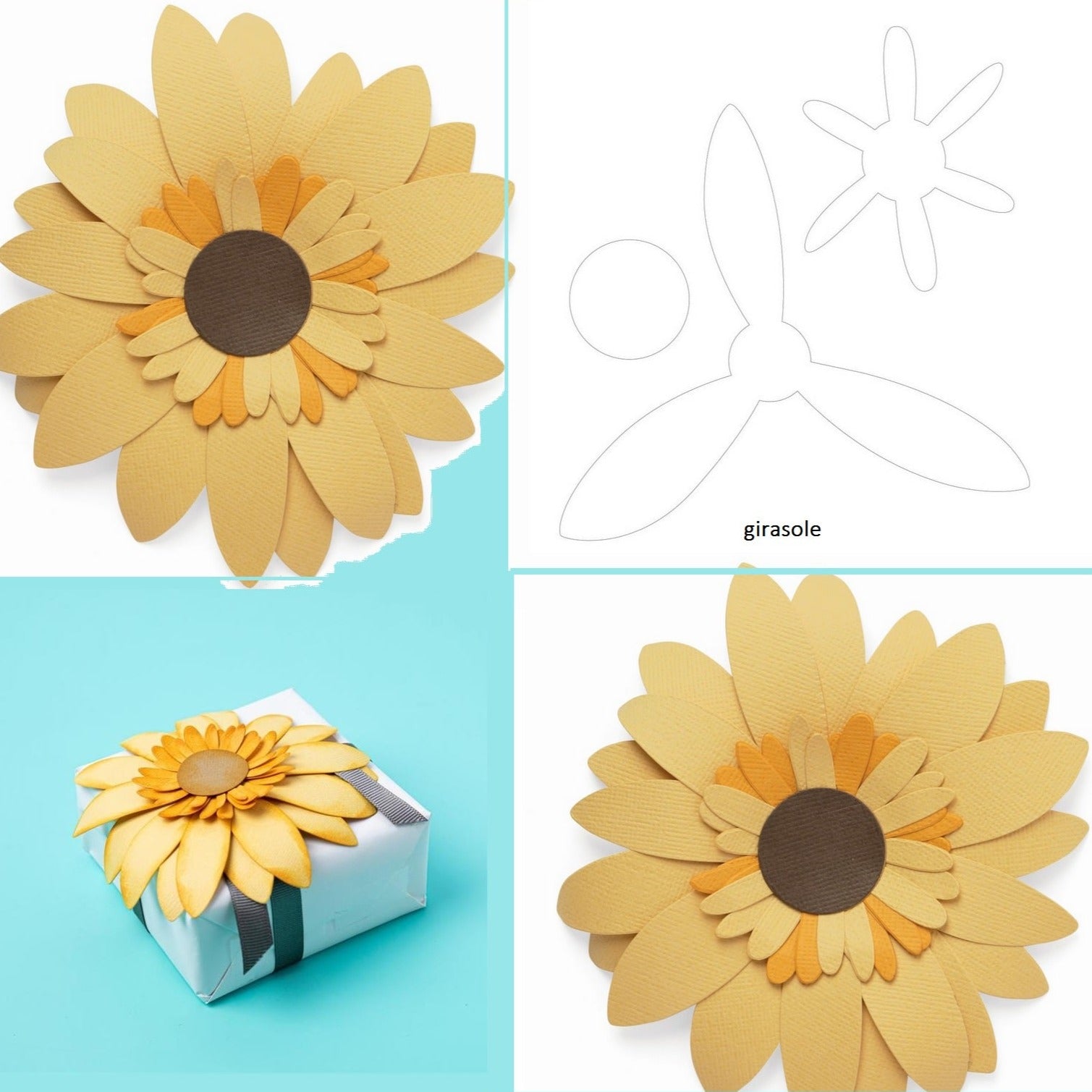 girasole fiori Petali fustelle Bigz 3D stafil per fustellatrice sizzix taglio di fommy feltro Pannolenci Pasquale