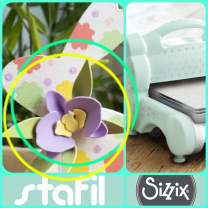 fustella lilla sizzix Big Shot fiori Orchidea idea coniglietto Pasqua