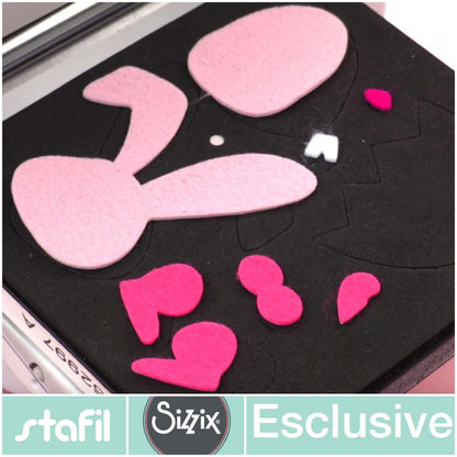 Come si usa la fustella soggetti Pasquali sizzix Big Shot stafil esclusiva con Pannolenci rosa e fucsia