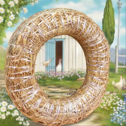 diametro 20 cm ghirlanda coroncina basi di paglia naturale cerchi anelli uso fai da te lavoretti creativi decorazioni addobbi pasquali e natalizi idea vetrina allestimento rustico country shabby