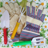 guanti da lavoro e giardinaggio pelle maialino tela stock utensili giardino attrezzi paletta trapiantatore rastrello