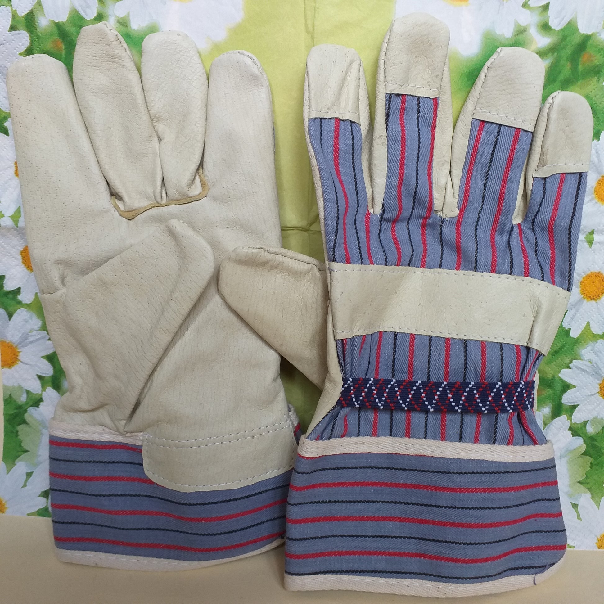 guanti da lavoro pelle maialino e tela per giardinaggio abbigliamento accessori bricolage fai da te