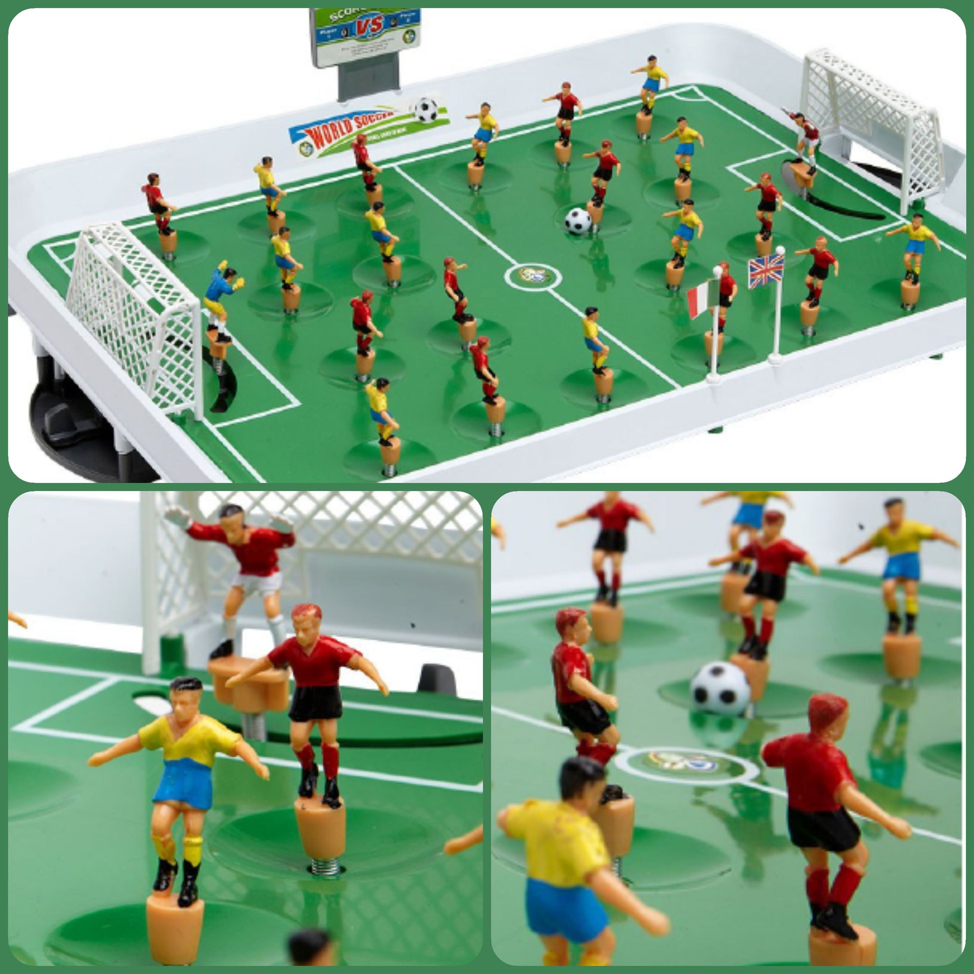 Idea regalo confezione giochi da tavolo società famiglia e viaggio calcetto a molla 22 giocatori pallina inclusa tema calcio tifosi
