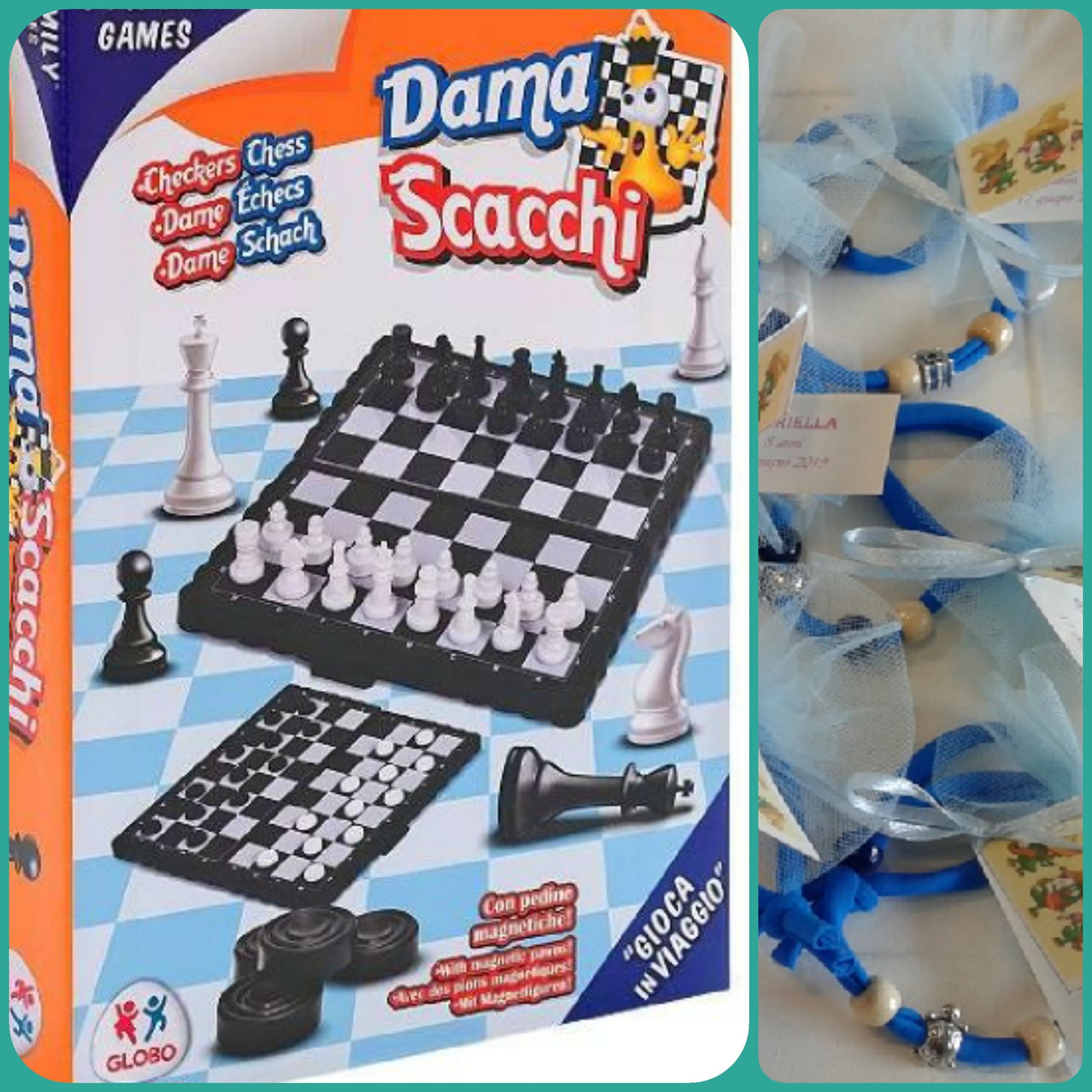 braccialetti dell'amicizia con valigetta idea regalo viaggio giochi società tavolo famiglia tascabile dama scacchi Mini