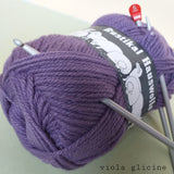 offerta per uncinetto Rustikal Hauswolle misto lana acrilica gomitoli filati stafil per lavori con ferri a maglia colore viola glicine