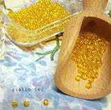 giallo conteria hobby perline vetro argento Stafil negozio vendita a peso uso creare fiori mimosa venezia piantina forsizia alberi bonsai di perle