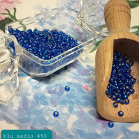 colore blu medio 450 hobby perline conteria di vetro Stafil argentate creare fiori veneziani alberi bonsai piantine rocailles alberelli