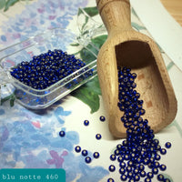 colore blu notte hobby perline conteria di vetro argento Stafil creare fiori veneziani alberi bonsai piantine alberelli di rocailles