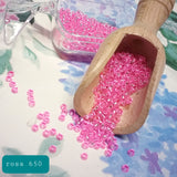 colore rosa 650 hobby perline conteria di vetro argento Stafil creare fiori veneziani alberi bonsai piantine alberelli di rocailles