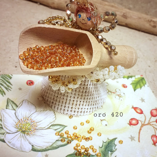 oro medio colore hobby perline conteria di vetro Stafil Marianne hobby argentate perle di rocailles 2.5 mm idea creazione angioletto natale bomboniere bianco dorato