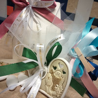scelta colori scatola casetta bianca per icona simboli comunione calice uva Spighe cresima mitria pastorale vescovile bomboniera ETM Sentimento doppio cuore 049867BIS personalizzata confezionata o da confezionare fai da te nastrino stampato dorato scritta cerimonia bigliettino confetti coccarda