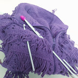 idea per fai da te con uncinetto e ferri da maglia lavori con lana acrilica misto viola