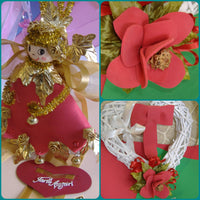 idee creare fommy gomma crepla 2 mm bambole Natale angioletti fiori e rose carta foam eva mousse fiocco nascita ghirlanda fuoriporta