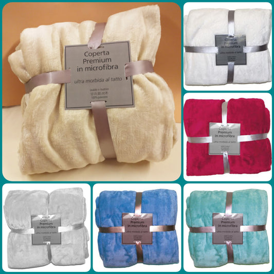 idee regalo Natale coperta premium pile di microfibra plaid divano e letto singolo 6 colori