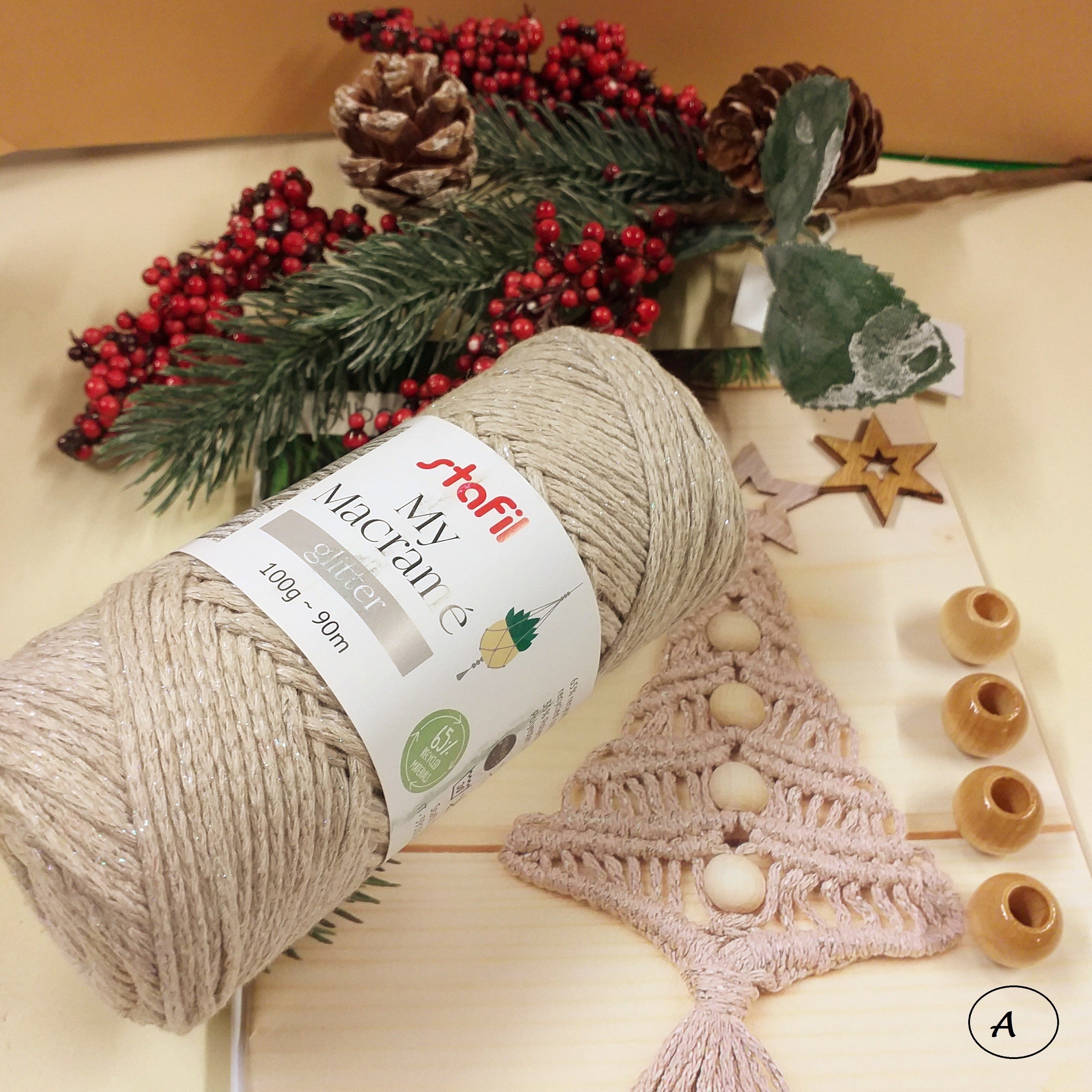Lurex corda macramè filato 2 mm filo glitter per addobbi Natale