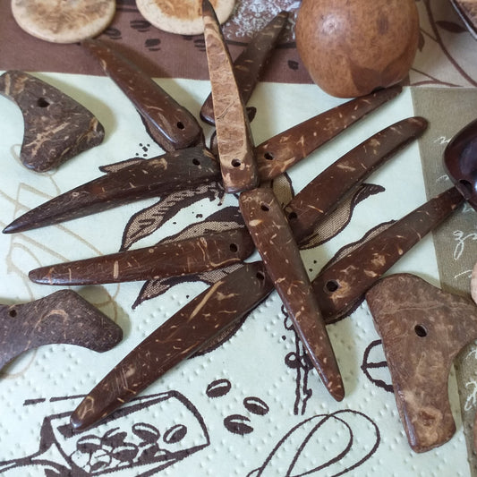kit pendenti frange collane etniche di perle cocco perline legno pietre fai da te gioielli bijoux bigiotteria