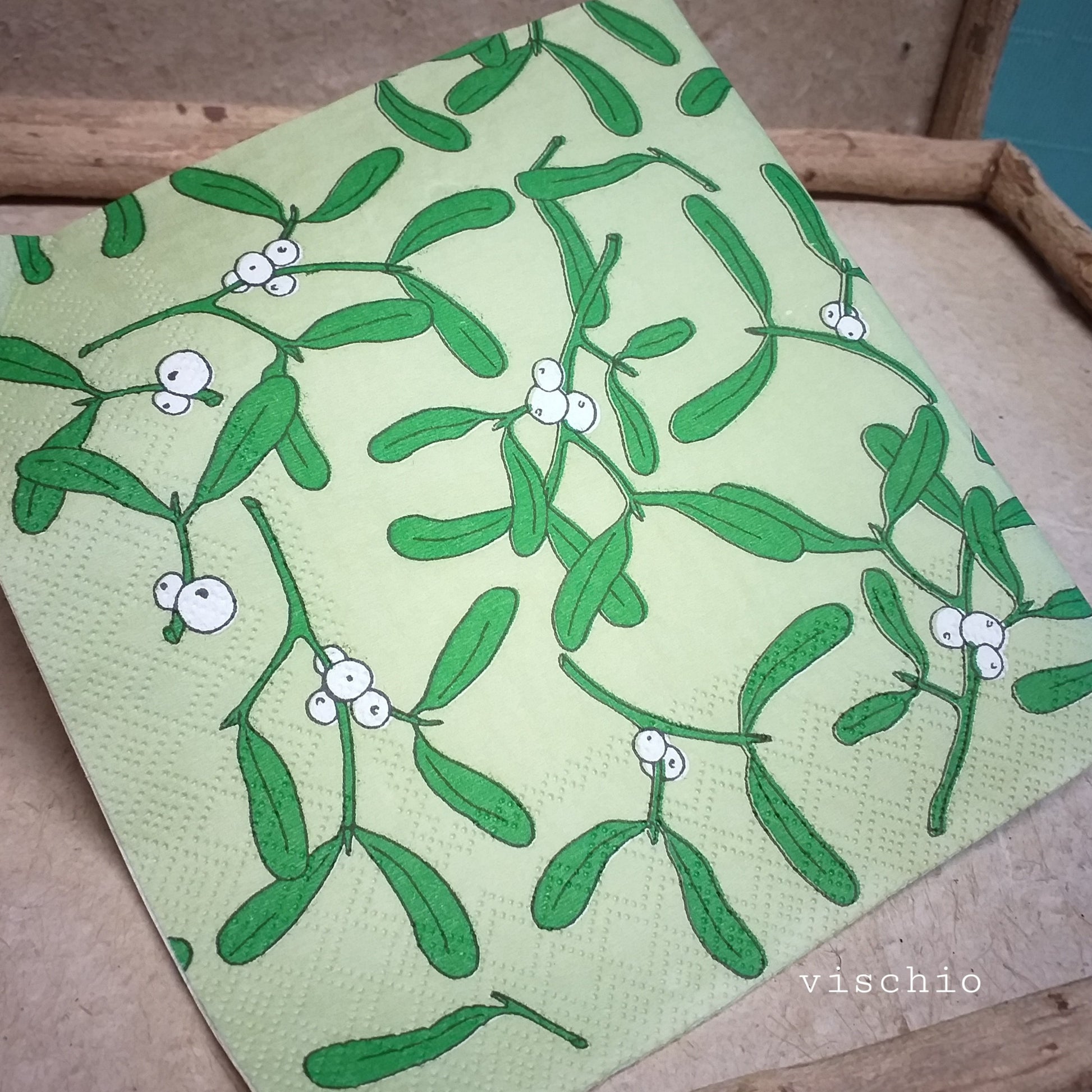 rametti di vischio negozio vendita online tovaglioli di carta per decoupage kit disegni natalizi shabby