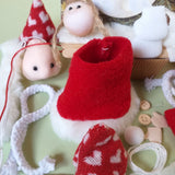 tubolari peluche faccine disegnate mani piedi cordoncini per braccia di Kit lavoretti creativi Natale Babbo e mamma Santa Claus occorrente spiegazioni feltro natalizio