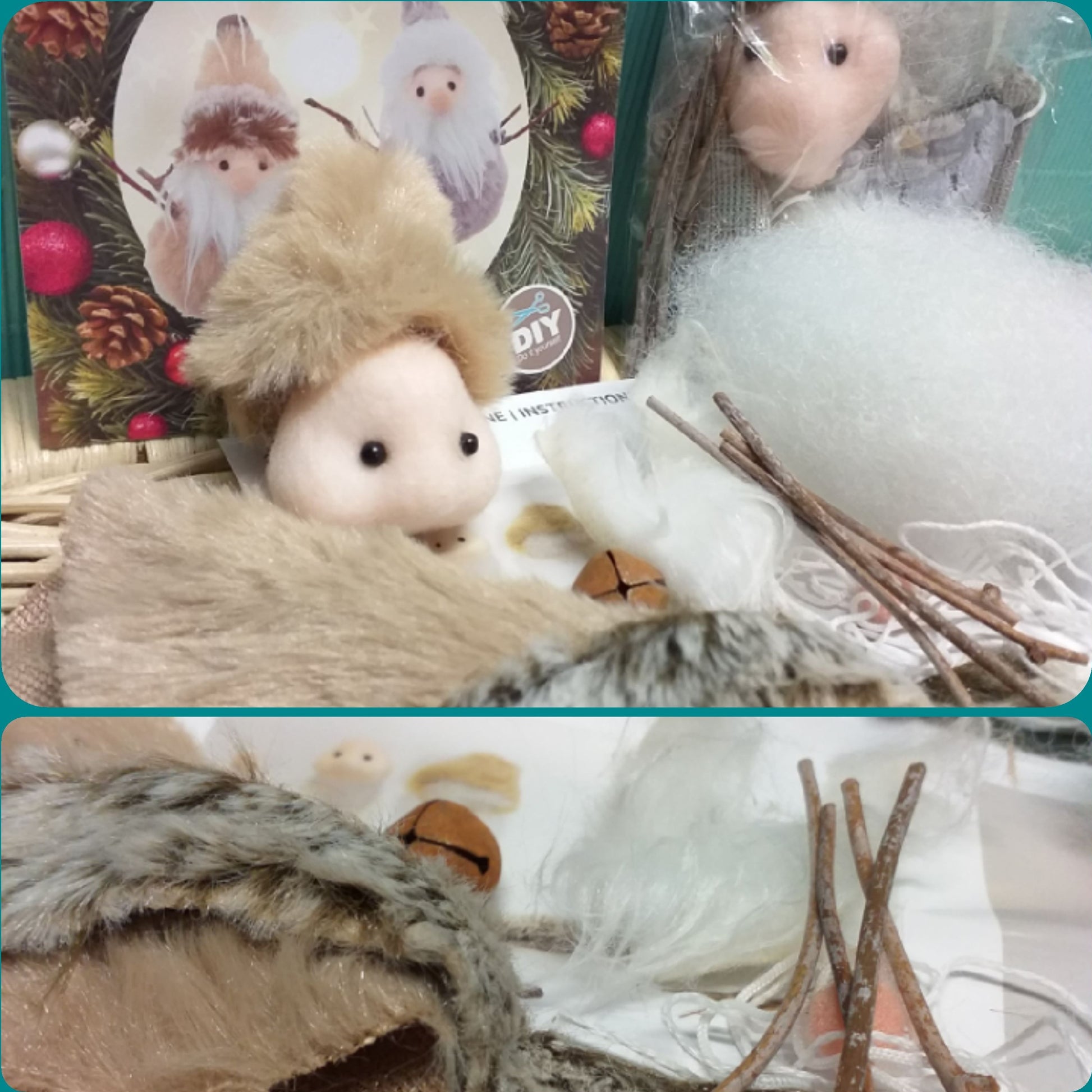 creare gnomi con tubolari maglina feltro pannolenci peluche mini di Kit lavoretti creativi Natale occorrente spiegazioni do it yourself Christmas set