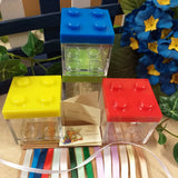 Kit fai da te colori confezionamento nastri per scatolina portaconfetti trasparente plastica plexiglass bomboniera mattoncino simil-lego per costruzioni