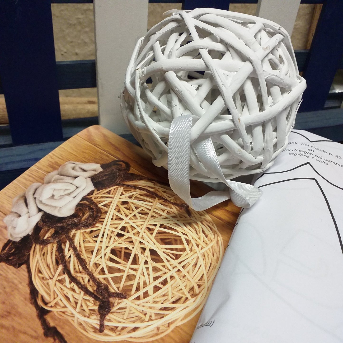 Natale di feltro manuale libretto cartamodelli idee del Kit creare palline corda rattan viticcio con fogli pannolenci