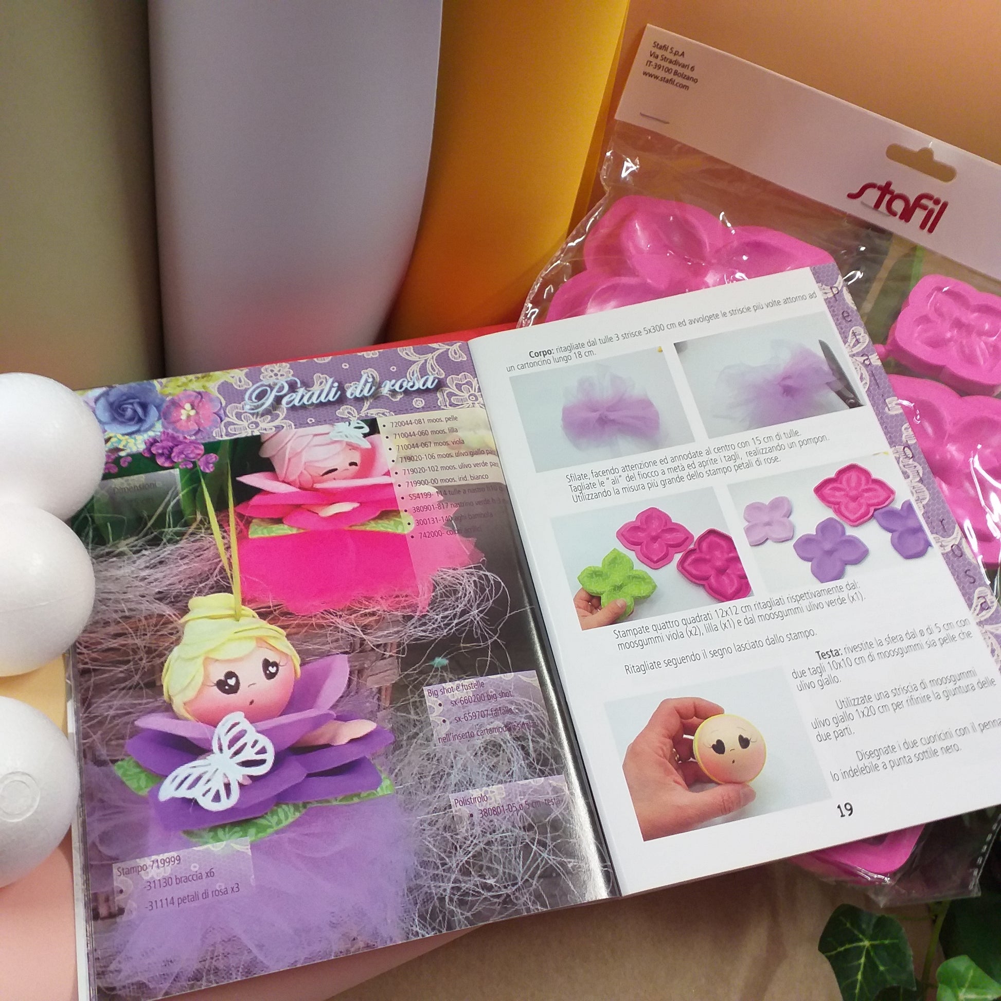 stampi per fommy gomma crepla creare rose di carta eva per fatine angioletti con petali e tulle