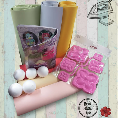 Stampi per fommy rose - kit cartamodelli fiori o bambole gomma crepla